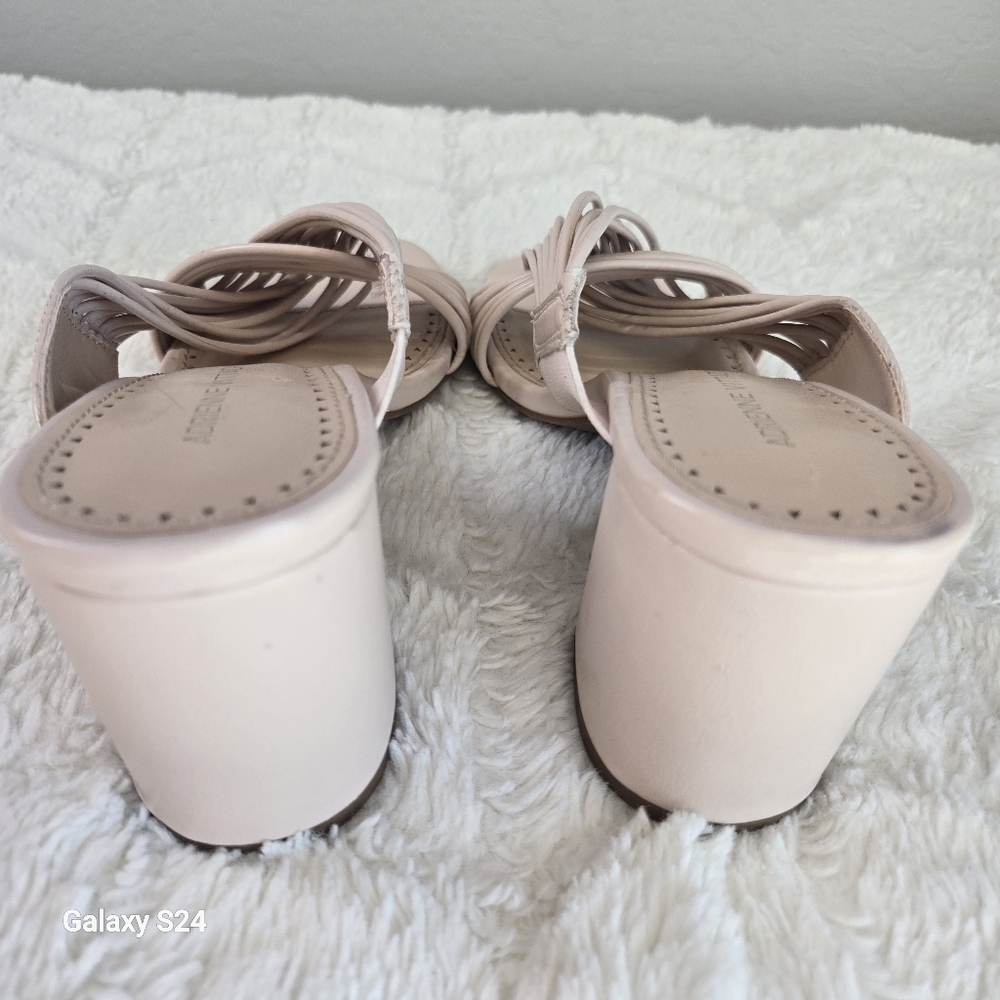 Adrienne Vittadini Annalee Block Heel Mule Sandals Cream Size 7.5 - Picture 5 of 13